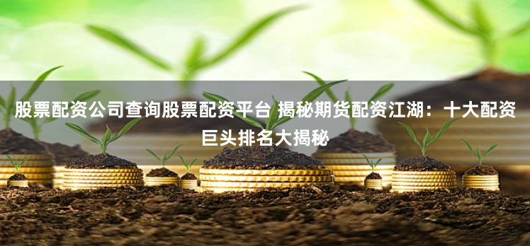 股票配资公司查询股票配资平台 揭秘期货配资江湖：十大配资巨头排名大揭秘