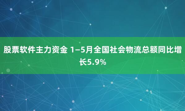 股票软件主力资金 1—5月全国社会物流总额同比增长5.9%
